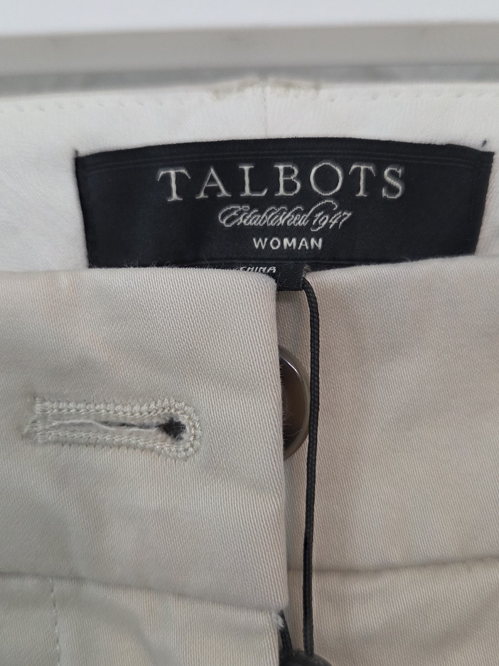 Tag on Talbots women's garment